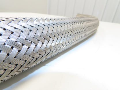 2" OD Stainless Steel Flexible Braided Hose 48" Pipe Union