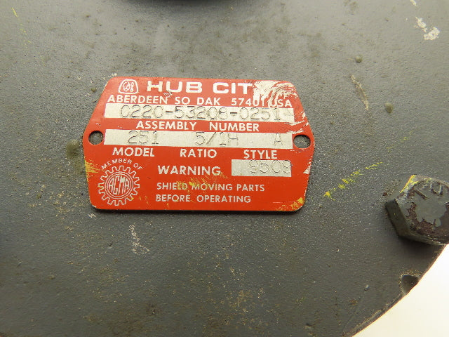 Hub City 251 Helical Ratio Multiplier 5:1 Parallel Reducer Gearbox 145T