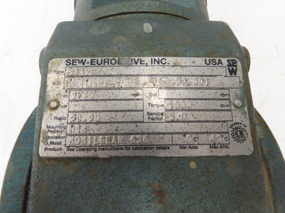 Sew Eurodrive SA42LP56 Gearbox 58.5:1 Reducer 30rpm Hollow Shaft