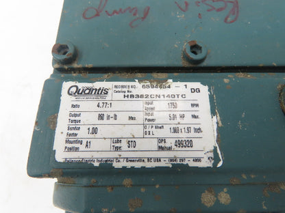 Dodge HB382CN140TC Quantis Inline Gearbox 4.77:1 Reducer 5Hp 367rpm 140TC