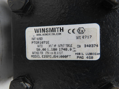 Winsmith E26MDJS41000FT Worm Gearbox 50:1 Reducer 1.18Hp 35rpm 56C LH Output