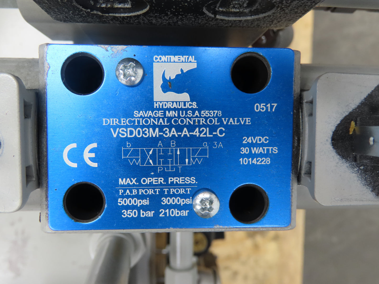 Tec-Hackett F-3096-B Hydraulic Power Unit 20 Gal 4GPM 3000PSI Continental Valves