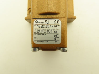 Versa VSG-3511-HC-M-U-10-55M-D024 Solenoid Valve 200psig Vacuum 70vac/24vdc