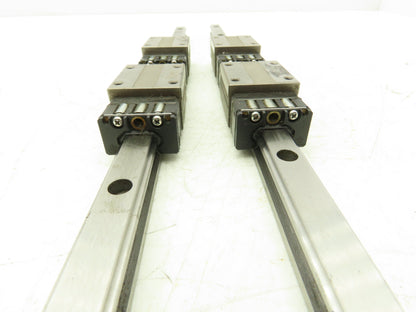 THK HSR15 Linear Bearing 2-Block Guide Rail 15mm x 400mm 15-3/4" Lot of 2