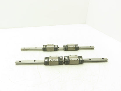 THK HSR15 Linear Bearing 2-Block Guide Rail 15mm x 400mm 15-3/4" Lot of 2