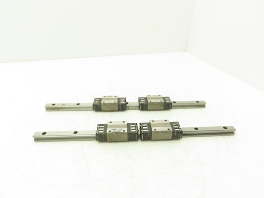 THK HSR15 Linear Bearing 2-Block Guide Rail 15mm x 400mm 15-3/4" Lot of 2