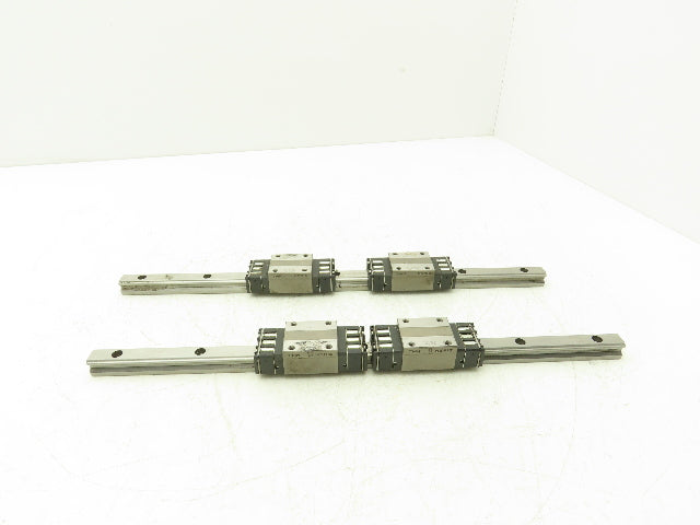 THK HSR15 Linear Bearing 2-Block Guide Rail 15mm x 400mm 15-3/4" Lot of 2