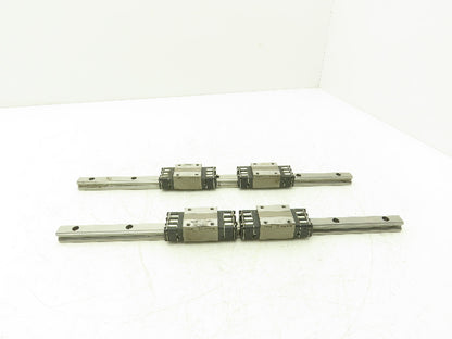 THK HSR15 Linear Bearing 2-Block Guide Rail 15mm x 400mm 15-3/4" Lot of 2