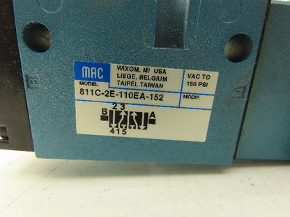 MAC 811C-2E-110EA-152 Pneumatic Air Solenoid Valve 120V 150 PSI 1/4" NPT 5 Way