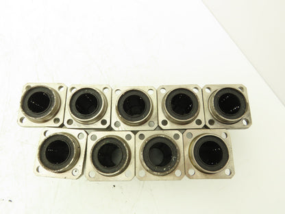 ASK 20 Linear Ball Bushing Bearing 4-Bolt Flange 20mm Rod Lot of 9