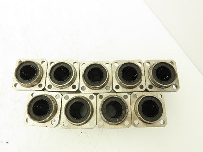 ASK 20 Linear Ball Bushing Bearing 4-Bolt Flange 20mm Rod Lot of 9