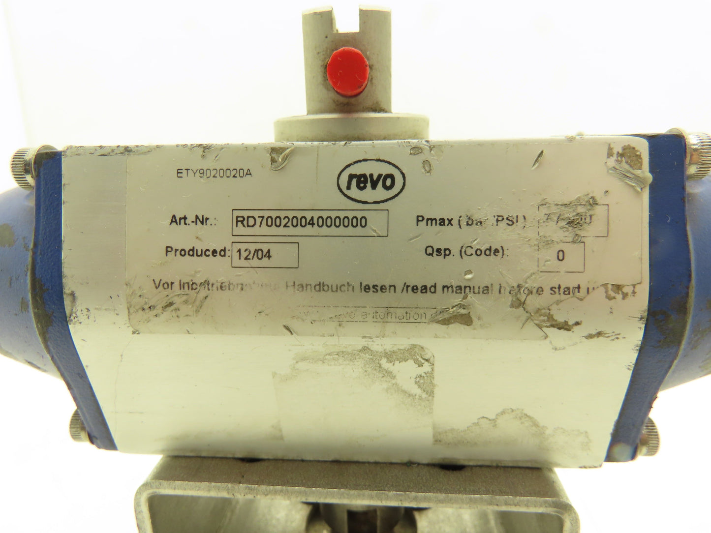 Revo RD7002004000000 Quarter Turn Actuator with 3/4" Butt Weld ball valve