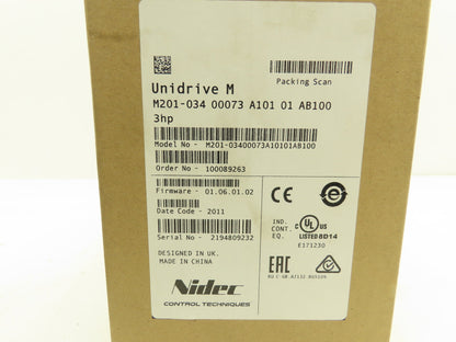 Nidec Control Techniques M201-034 00073 Servo Inverter Drive 480V 550Hz 3PH 11A