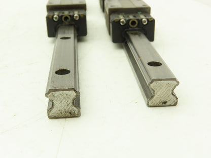 THK HSR15 Linear Bearing 2-Block Guide Rail 15mm x 400mm 15-3/4" Lot of 2