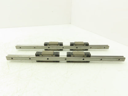 THK HSR15 Linear Bearing 2-Block Guide Rail 15mm x 400mm 15-3/4" Lot of 2