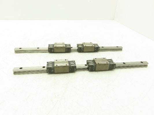 THK HSR15 Linear Bearing 2-Block Guide Rail 15mm x 400mm 15-3/4" Lot of 2