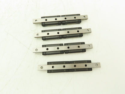 THK SRS9M Linear Bearing 2-Block Guide Rail 9mm x 114.5mm 4-1/2" Lot of 4