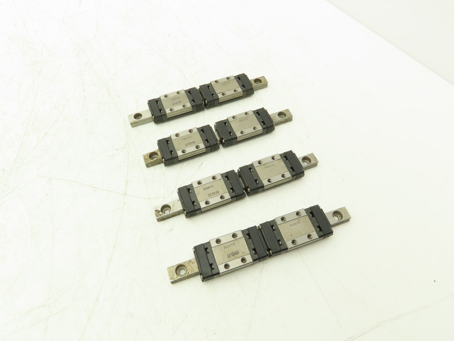 THK SRS9M Linear Bearing 2-Block Guide Rail 9mm x 114.5mm 4-1/2" Lot of 4