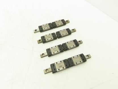 THK SRS9M Linear Bearing 2-Block Guide Rail 9mm x 114.5mm 4-1/2" Lot of 4