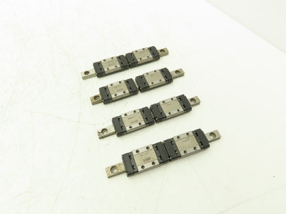 THK SRS9M Linear Bearing 2-Block Guide Rail 9mm x 114.5mm 4-1/2" Lot of 4