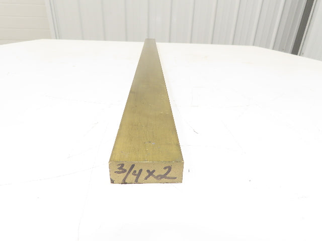 360 Yellow Brass Stock Rectangle Flat Bar 3/4"x 2"x 41-7/8"L
