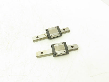 THK SRS15M Linear Bearing 1-Block Guide Rail 15mm x 110mm 4-1/4" Lot of 2