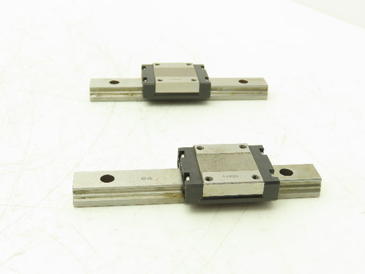 THK SRS15M Linear Bearing 1-Block Guide Rail 15mm x 110mm 4-1/4" Lot of 2
