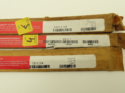 4142 Alloy Steel Ground Flat Bar 1/8"thick 36"L  1", 3/4", 1-1/4"Width Lot of 3