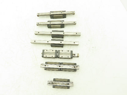 THK SRS15 SSR15 Linear Bearing Guide Rail 15mm x 100-220mm 4..8-5/8" Lot of 7