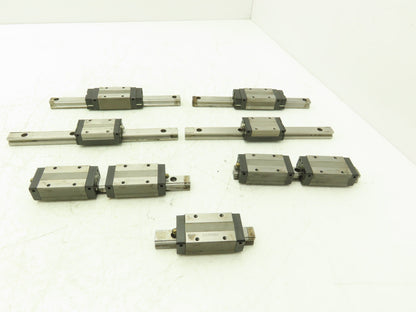 THK SRS15 SSR15 Linear Bearing Guide Rail 15mm x 100-220mm 4..8-5/8" Lot of 7