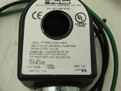 Parker Skinner Solenoid Valve Two Way Coil Voltage 120VAC 3/4" NPT 0-150 PSI