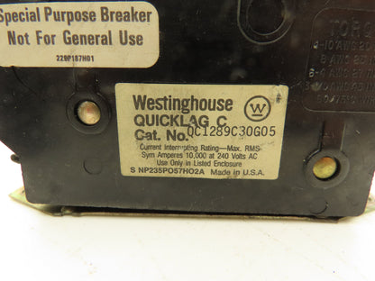 Westinghouse QC1289C30G05 QUICKLAG C Circuit Breaker 240V 30A NACR Type Lot of 5