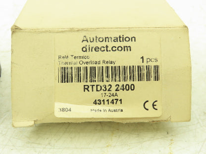 Automation Direct RTD32 2400 Thermal Overload Relay  0-24A 600VAC Lot of 2