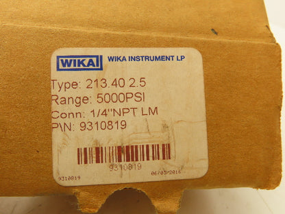 Wika Instrument 9310819 Guage 0-5000 PSI 1/4 NPT/LM 2.5" Dial Lot of 2