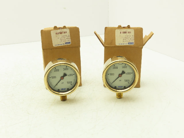 Wika Instrument 9310819 Guage 0-5000 PSI 1/4 NPT/LM 2.5" Dial Lot of 2