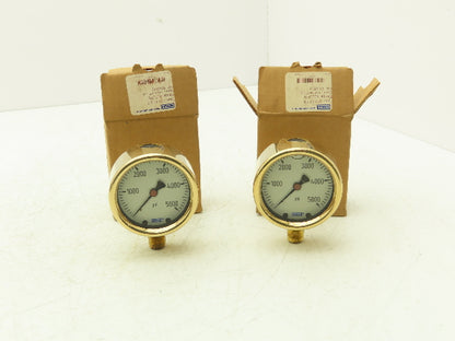 Wika Instrument 9310819 Guage 0-5000 PSI 1/4 NPT/LM 2.5" Dial Lot of 2
