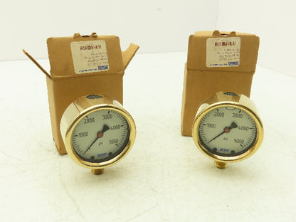Wika Instrument 9310819 Guage 0-5000 PSI 1/4 NPT/LM 2.5" Dial Lot of 2
