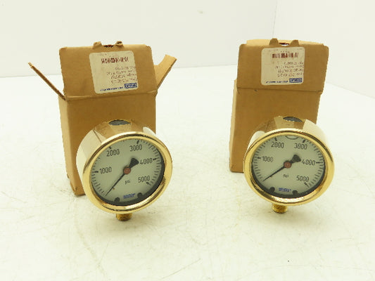 Wika Instrument 9310819 Guage 0-5000 PSI 1/4 NPT/LM 2.5" Dial Lot of 2
