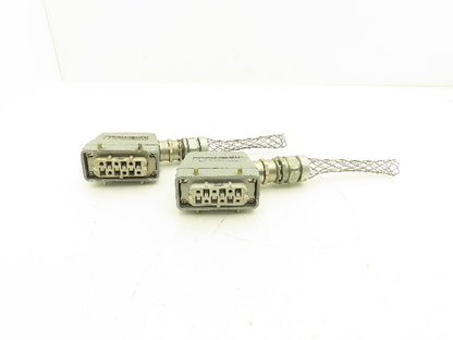 Phoenix Contact 1773132 Heavycon 6-Pin Female Receptacle & Hood Lot of 2
