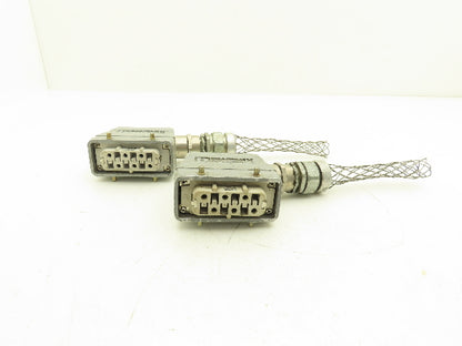 Phoenix Contact 1773132 Heavycon 6-Pin Female Receptacle & Hood Lot of 2