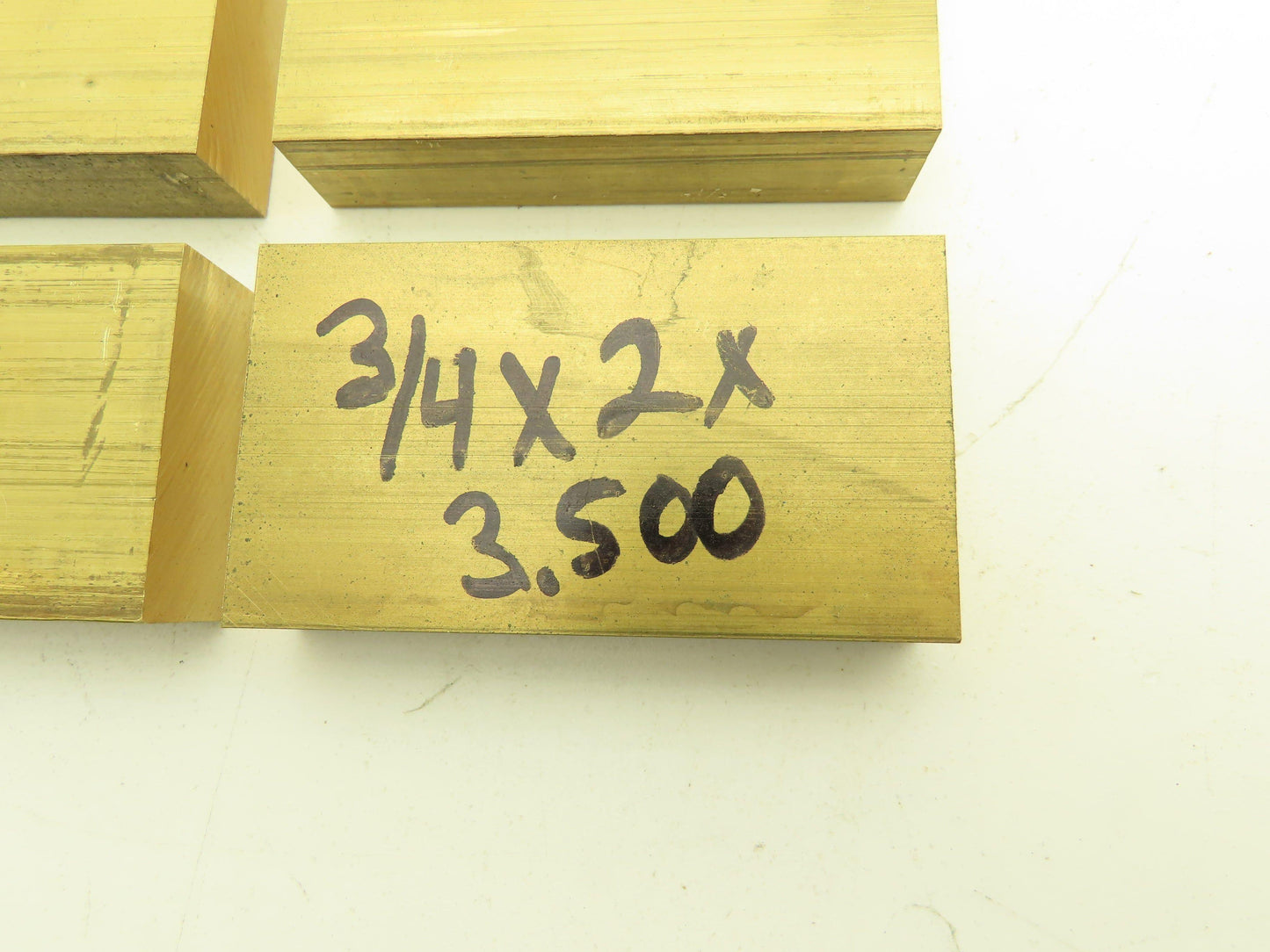 360 Yellow Brass Stock Rectangle Flat Bar 3/4"x 2"x 3-1/2"L  Lot of 4pcs