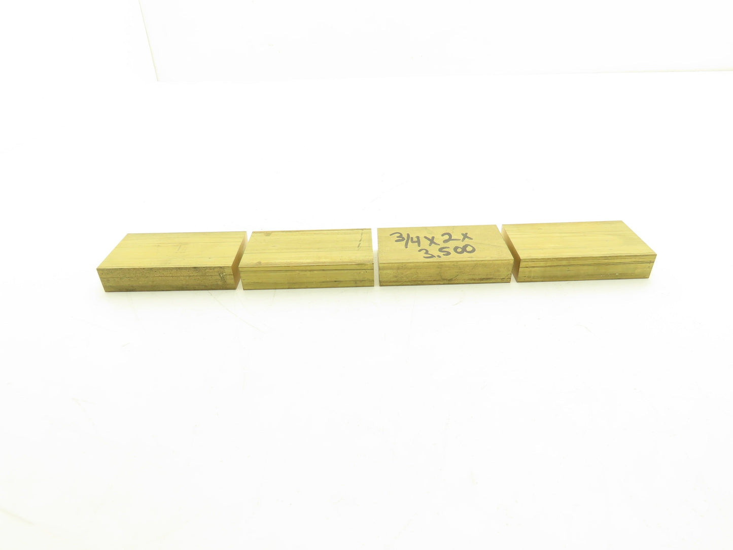 360 Yellow Brass Stock Rectangle Flat Bar 3/4"x 2"x 3-1/2"L  Lot of 4pcs