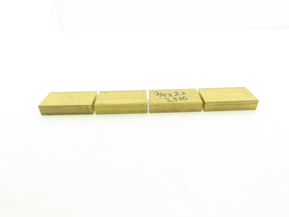 360 Yellow Brass Stock Rectangle Flat Bar 3/4"x 2"x 3-1/2"L  Lot of 4pcs