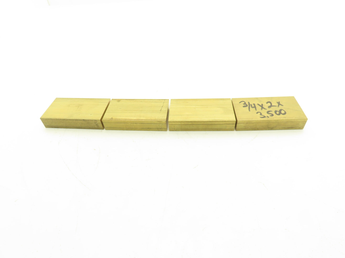 360 Yellow Brass Stock Rectangle Flat Bar 3/4"x 2"x 3-1/2"L  Lot of 4pcs