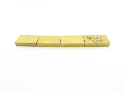 360 Yellow Brass Stock Rectangle Flat Bar 3/4"x 2"x 3-1/2"L  Lot of 4pcs