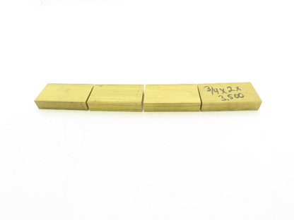 360 Yellow Brass Stock Rectangle Flat Bar 3/4"x 2"x 3-1/2"L  Lot of 4pcs