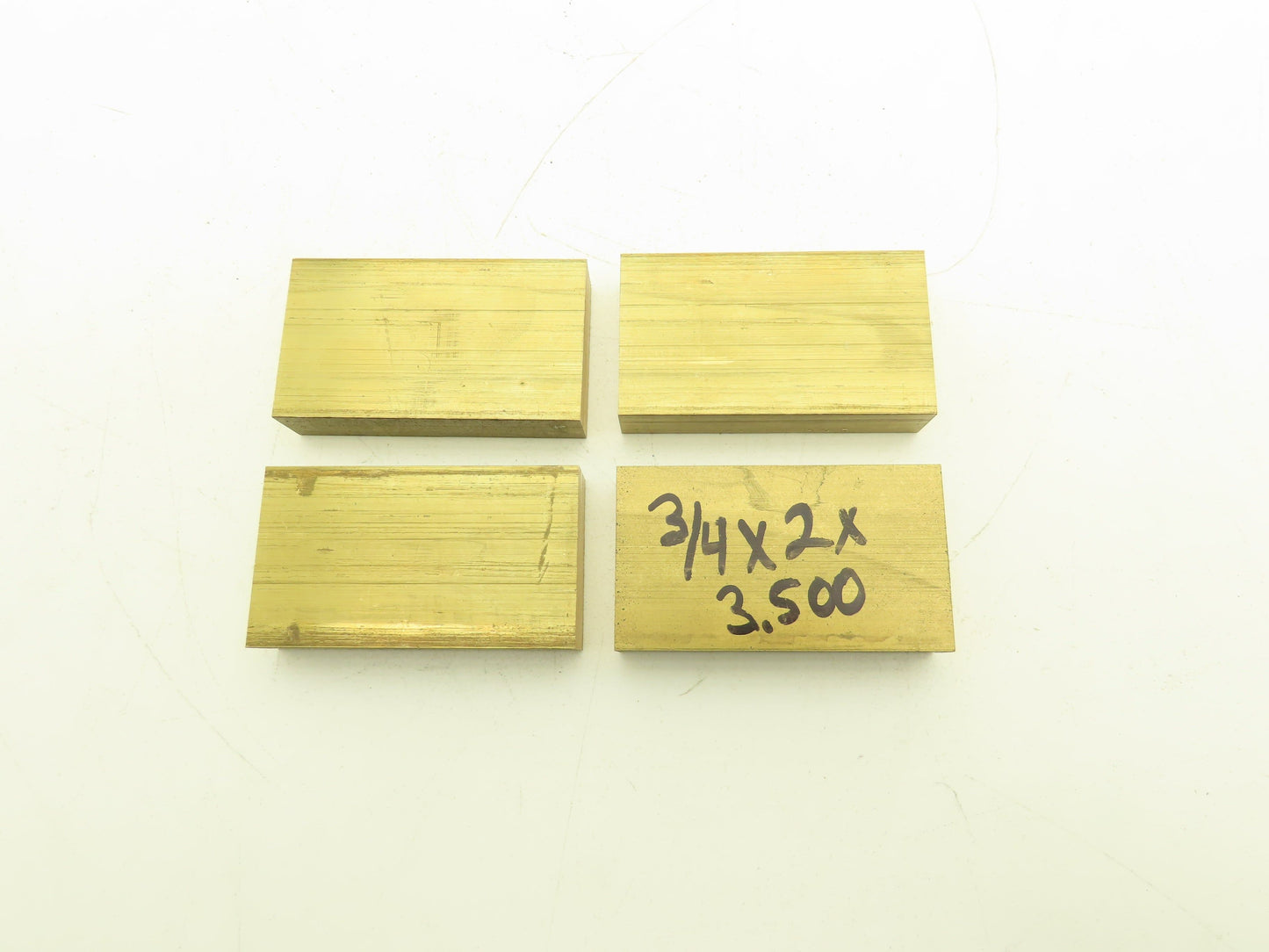 360 Yellow Brass Stock Rectangle Flat Bar 3/4"x 2"x 3-1/2"L  Lot of 4pcs