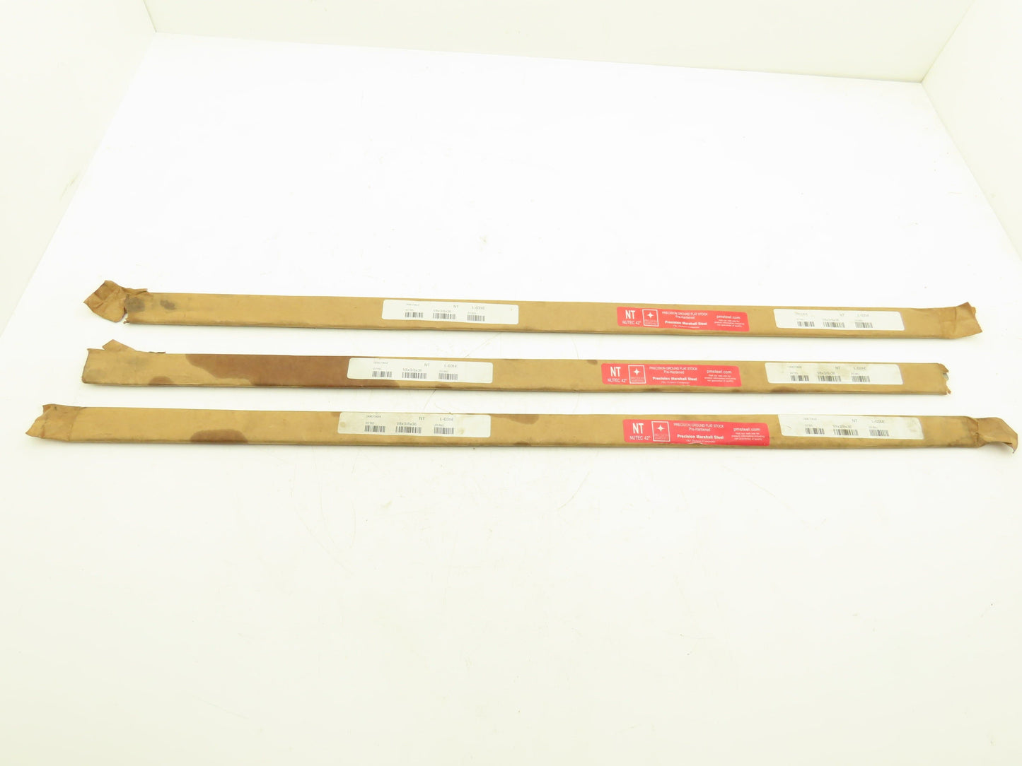 Nutec 42 4142 Alloy Steel Ground Flat Bar Stock 1/8"x 3/8"x 36"L  Lot of 3