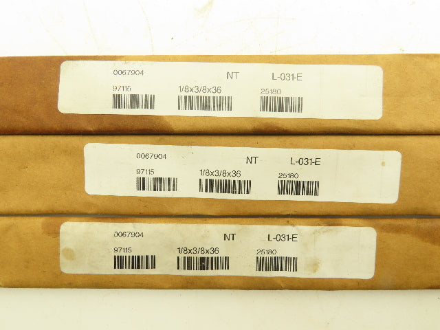 Nutec 42 4142 Alloy Steel Ground Flat Bar Stock 1/8"x 3/8"x 36"L  Lot of 3