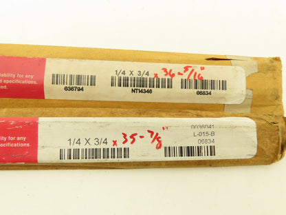 Nutec 42 4142 Alloy Steel Ground Flat Bar Stock 1/4"x 3/4"x 36"L  Lot of 2